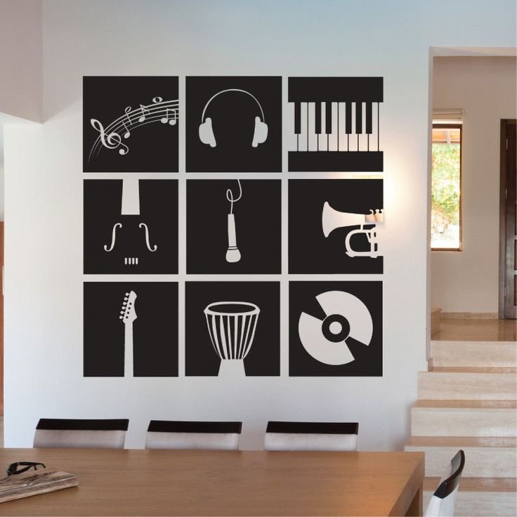 Украшение стен в музыкальном стиле