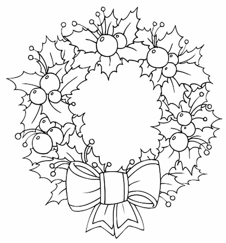 Раскраска новый год венок