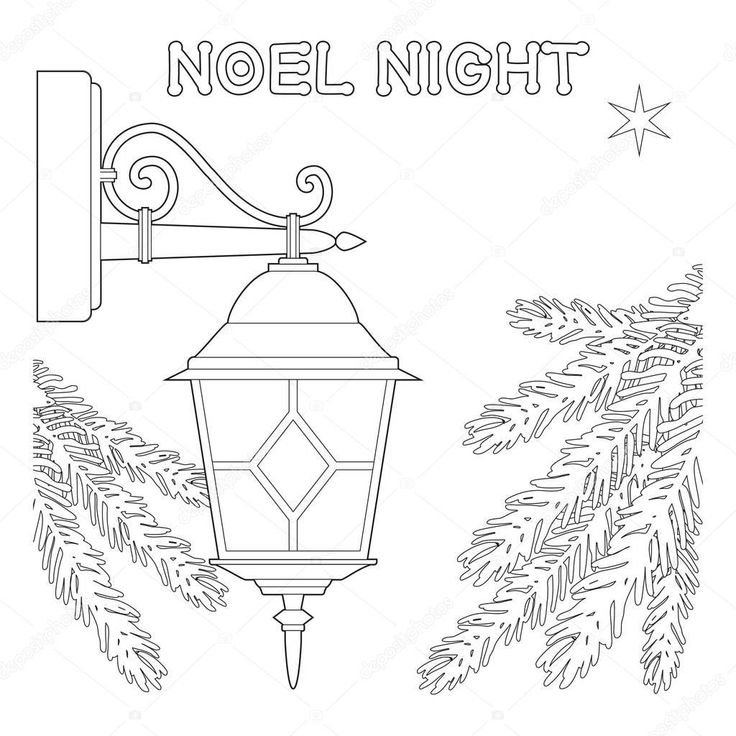 Фонарь трафарет на окно