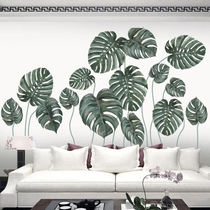 Тропические листья в интерьере