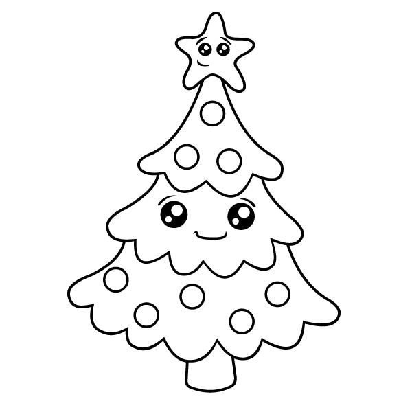 Раскраска елочка Новогодняя