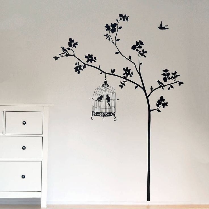 Трафарет дерева на стену