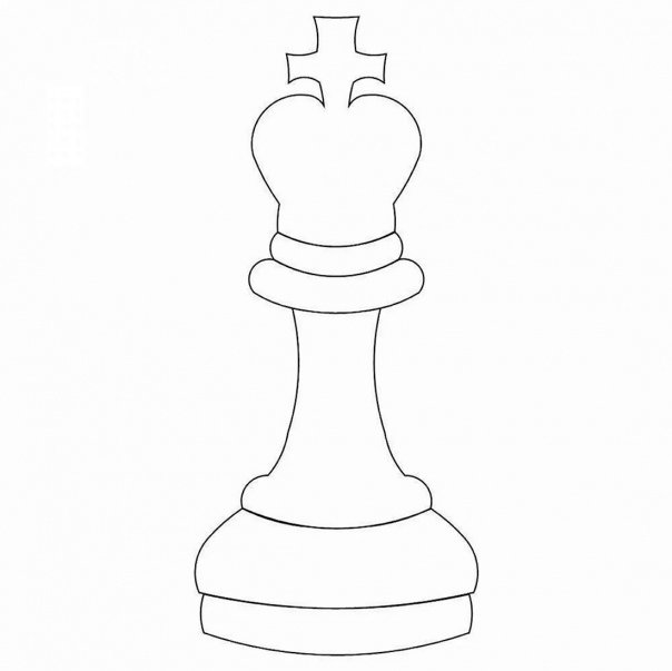 Шахматная фигура ферзь контур
