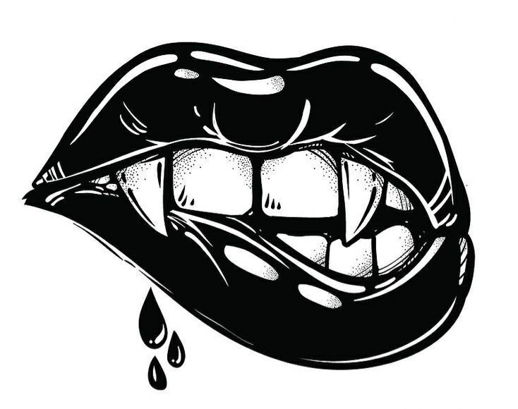 Vampire smile Black Sticker