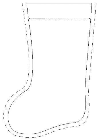 Новогодний носок для подарков выкройка