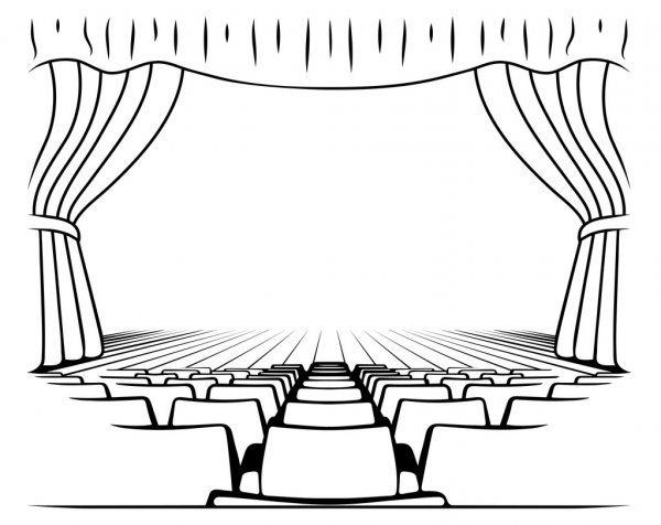 Сцена в театре для раскрашивания