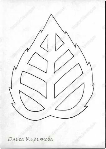 Трафарет листьев для вырезания вытынанки