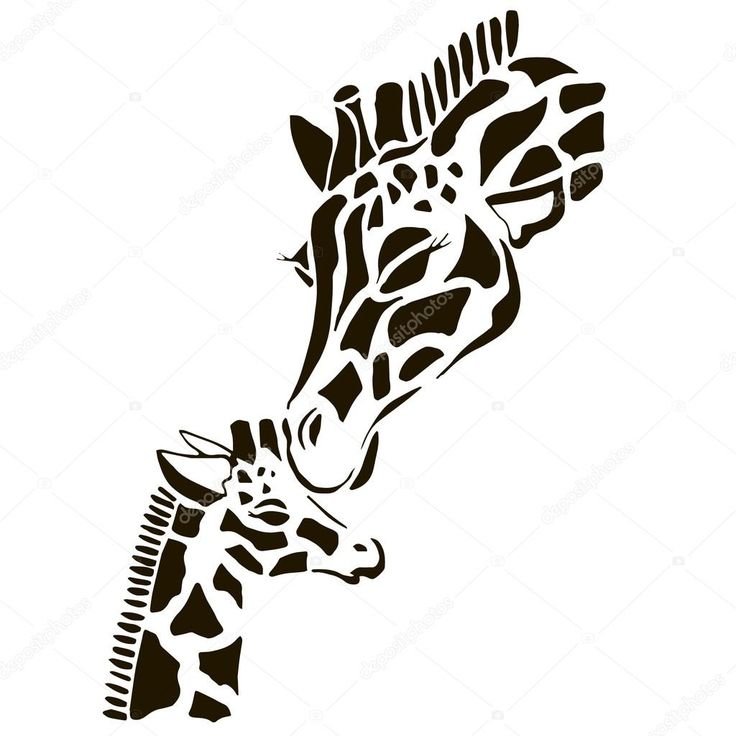 Жираф черно белый