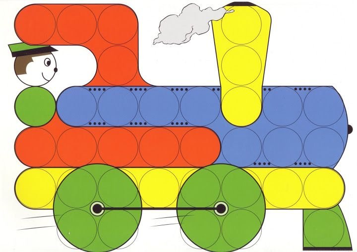 Паровоз из мозаики