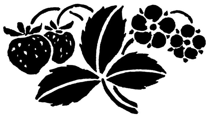 Клубника трафарет