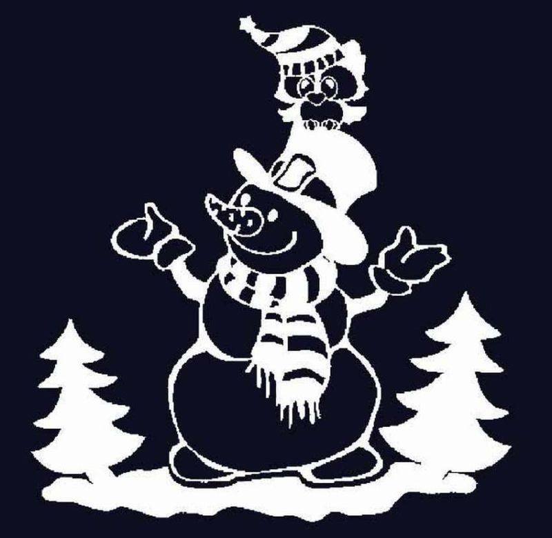 Трафарет для рисования на стекле новый год