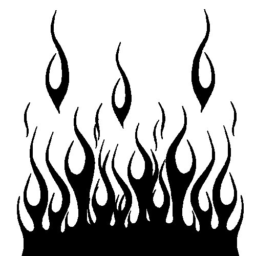 Языки пламени на белом фоне