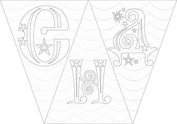 Новогодние флажки вырезалки на окна