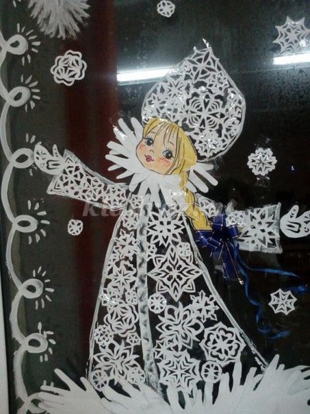 Украшения на окна Снегурочка