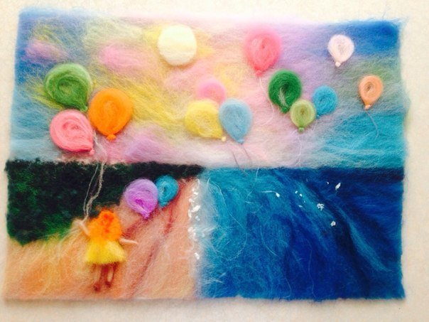 Картины шерстью