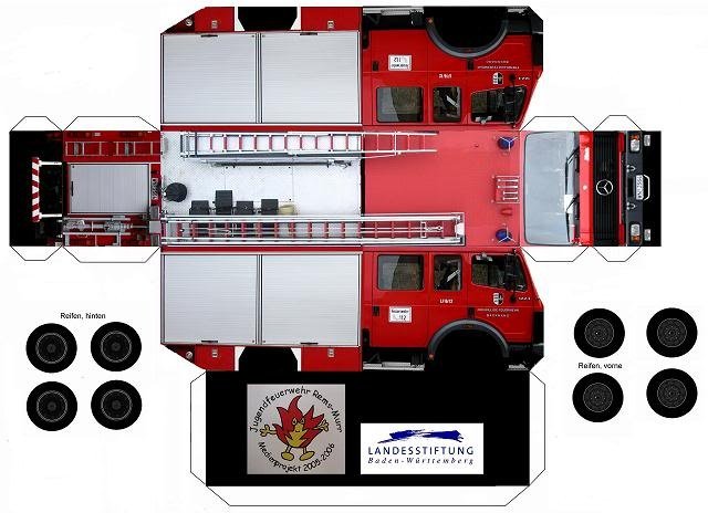 Развертка пожарная машина ЗИЛ 130