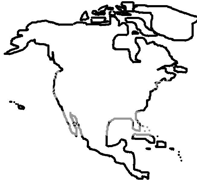 Контур материка Северная Америка