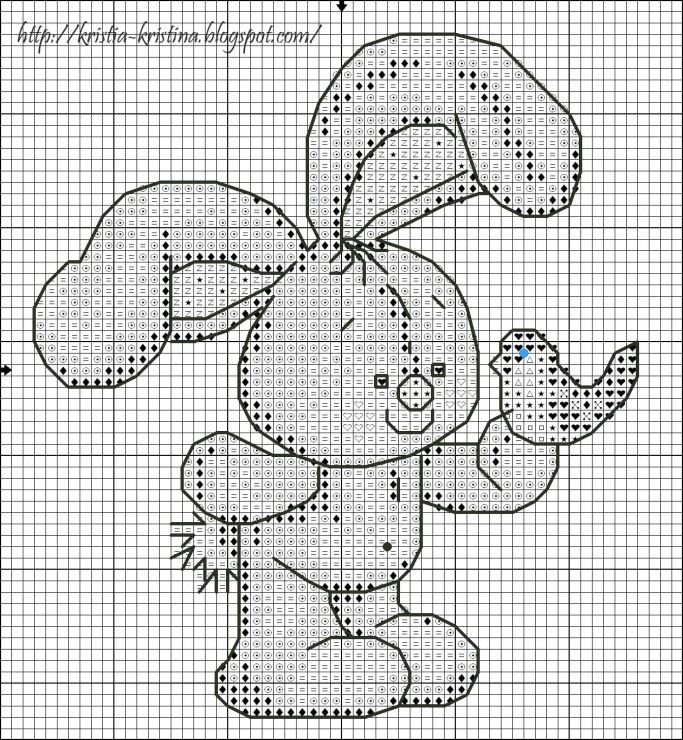 Схема для вышивания крестиком зайчик