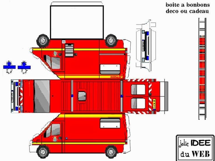 Бумажный макет пожарной машины