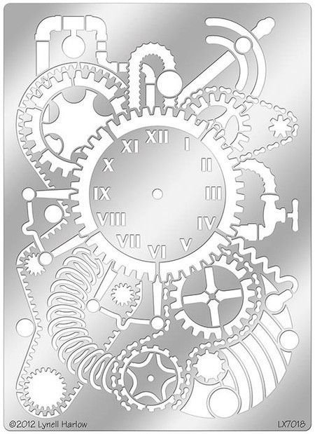 Часы трафарет стимпанк