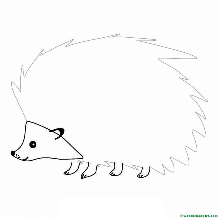 Трафарет ежика для рисования