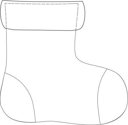 Новогодний сапожок трафарет