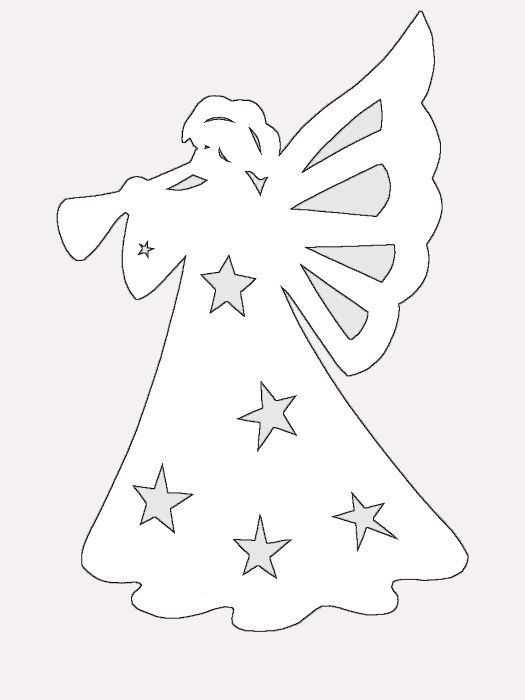 Ангелочки на окна трафареты