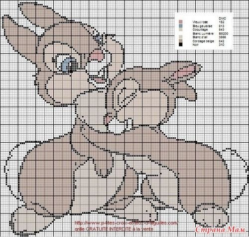 Вышивка крестом заяц