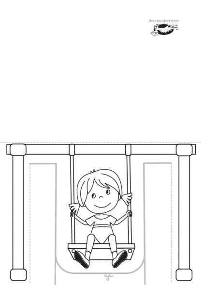 Качели рисунок карандашом