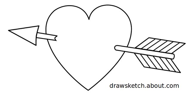 Сердце со стрелой раскраска