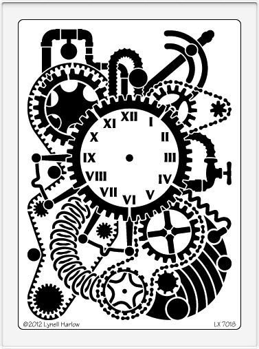 Часы трафарет стимпанк