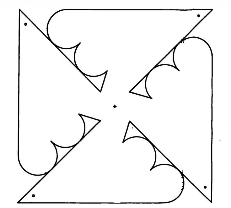 Шаблон вертушки из бумаги