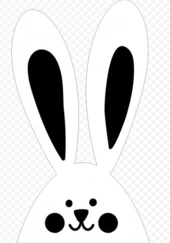 Трафарет зайчика для вырезания на окно