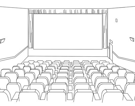 Раскраска кинотеатр