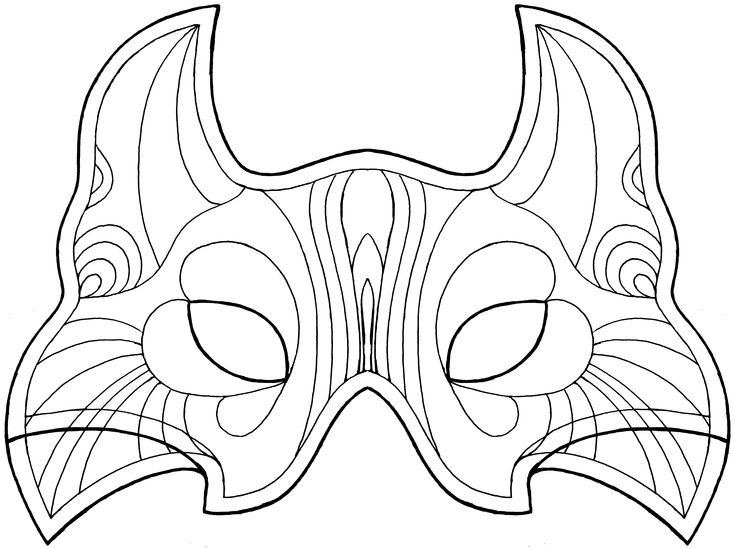 Трафарет маски карнавальной для детей