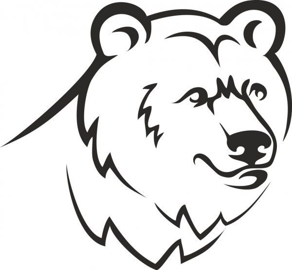 Трафарет головы медведя