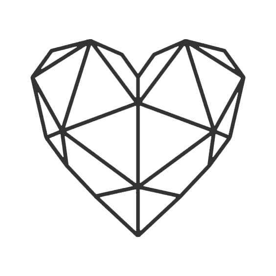 Геометрическое сердце рисунок