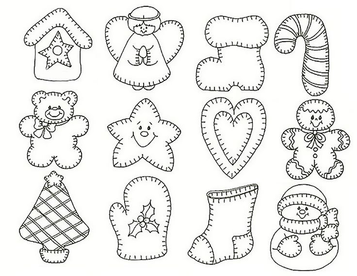 Елочные игрушки из фетра выкройки