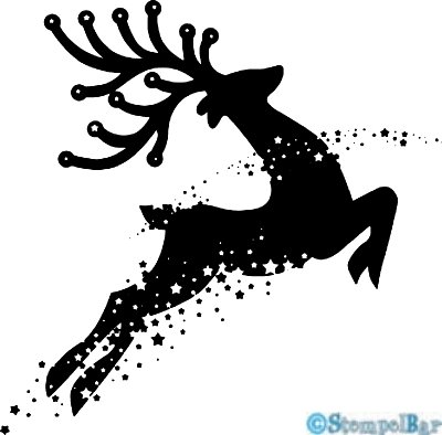 Олень в прыжке силуэт