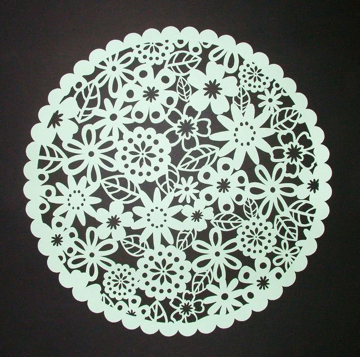 Круглые ажурные салфетки из бумаги