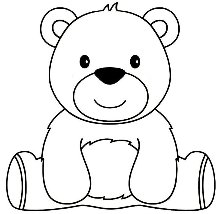 Медвежонок раскраска для детей