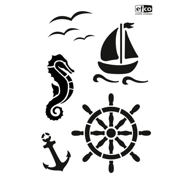 Трафареты для декора морская тематика