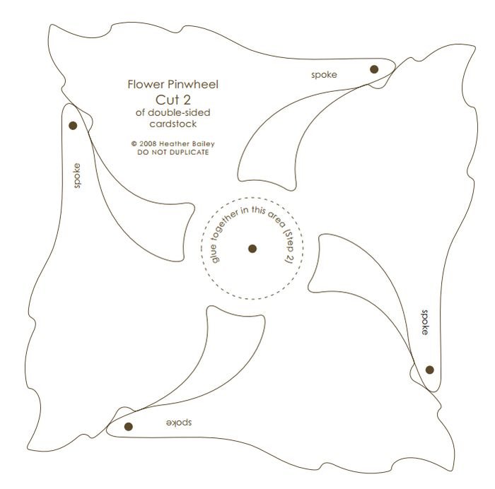 Выкройка вертушки из бумаги