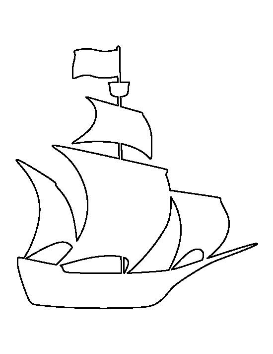 Трафарет парусника для детей
