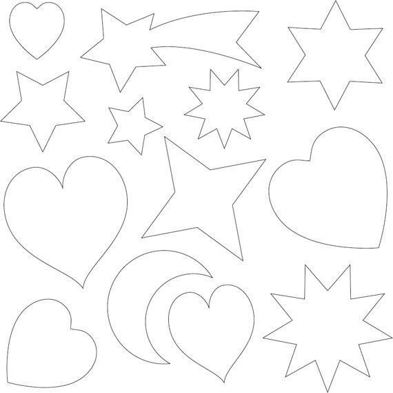 Раскраска сердечки и звездочки