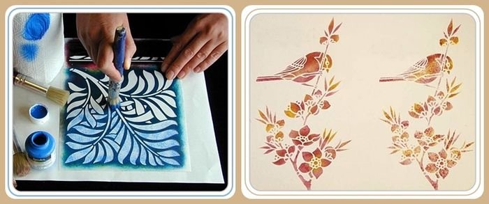 Рисование с помощью трафарета