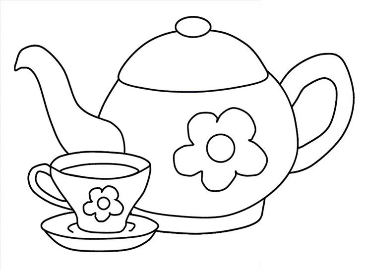 Посуда раскраска для детей