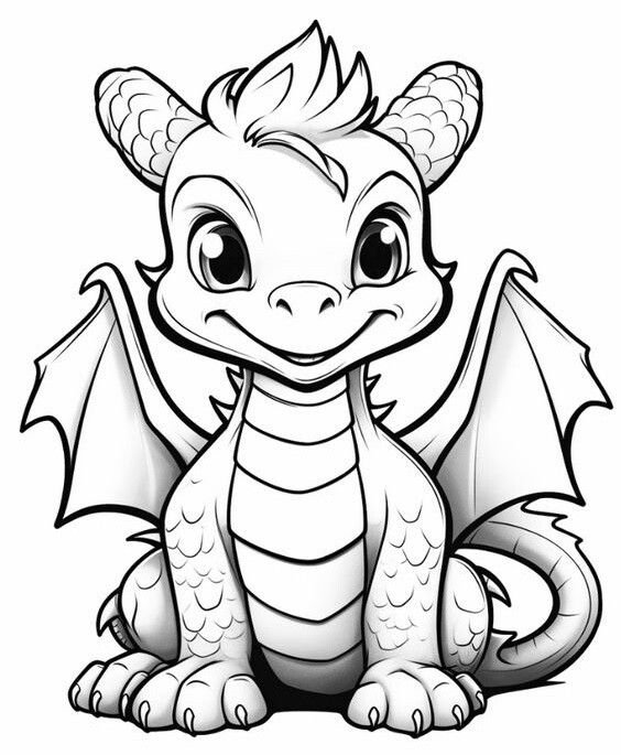 Дракончик трафарет