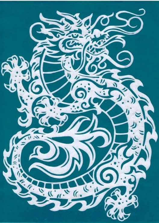 Трафареты китайских драконов