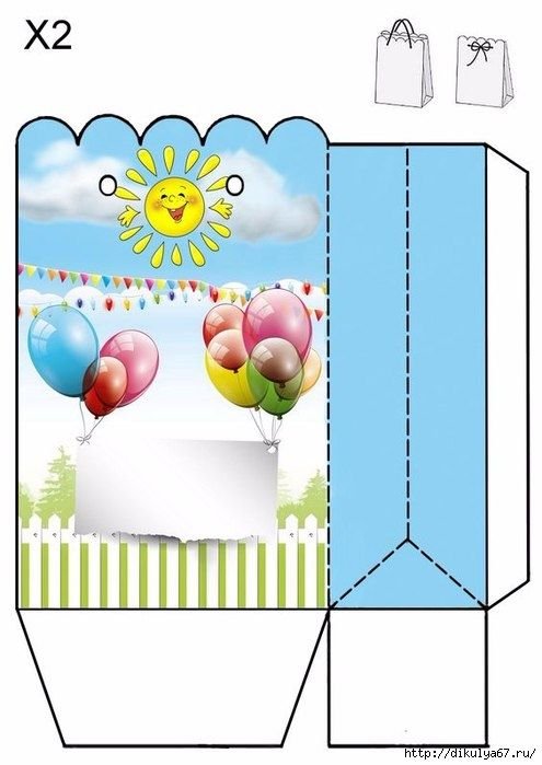 Макет подарочного пакета